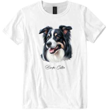 Border collie okos kutyás mintás póló