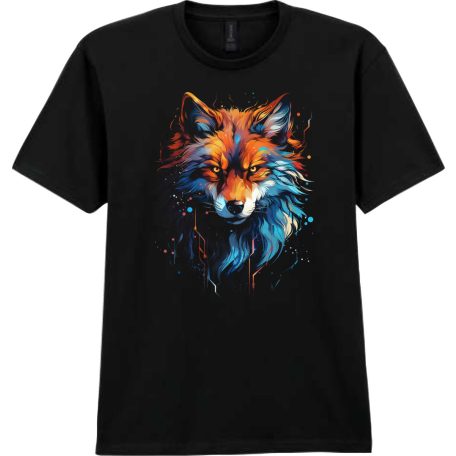Blue Yellow and Orange Wolf