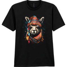 Láma mintás póló