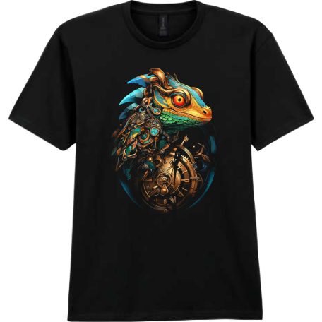Óramű kaméleon steampunk mintás póló