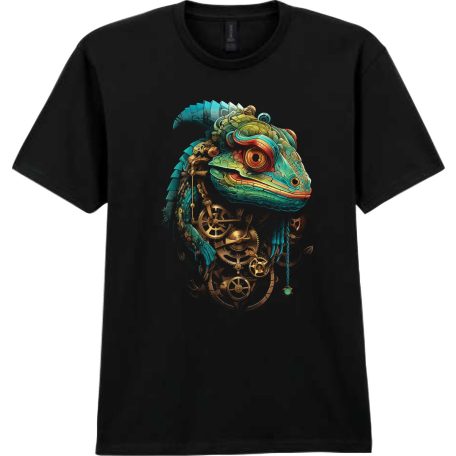 Óramű kaméleon steampunk mintás póló II